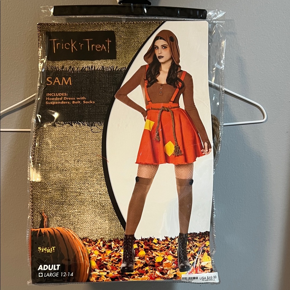 Spirit Halloween Sam Costume - Brown and Orange Dress